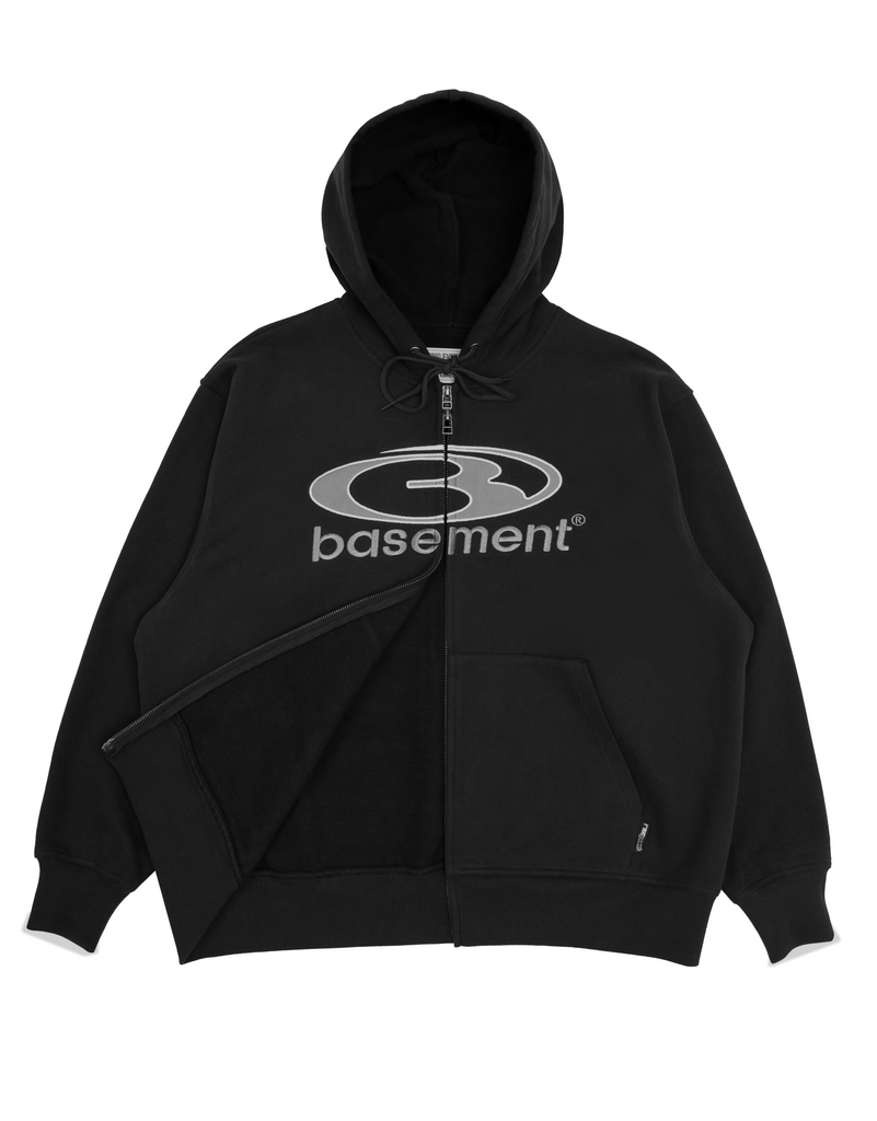 DOUBLE-ZIP HOODIE (BLK)