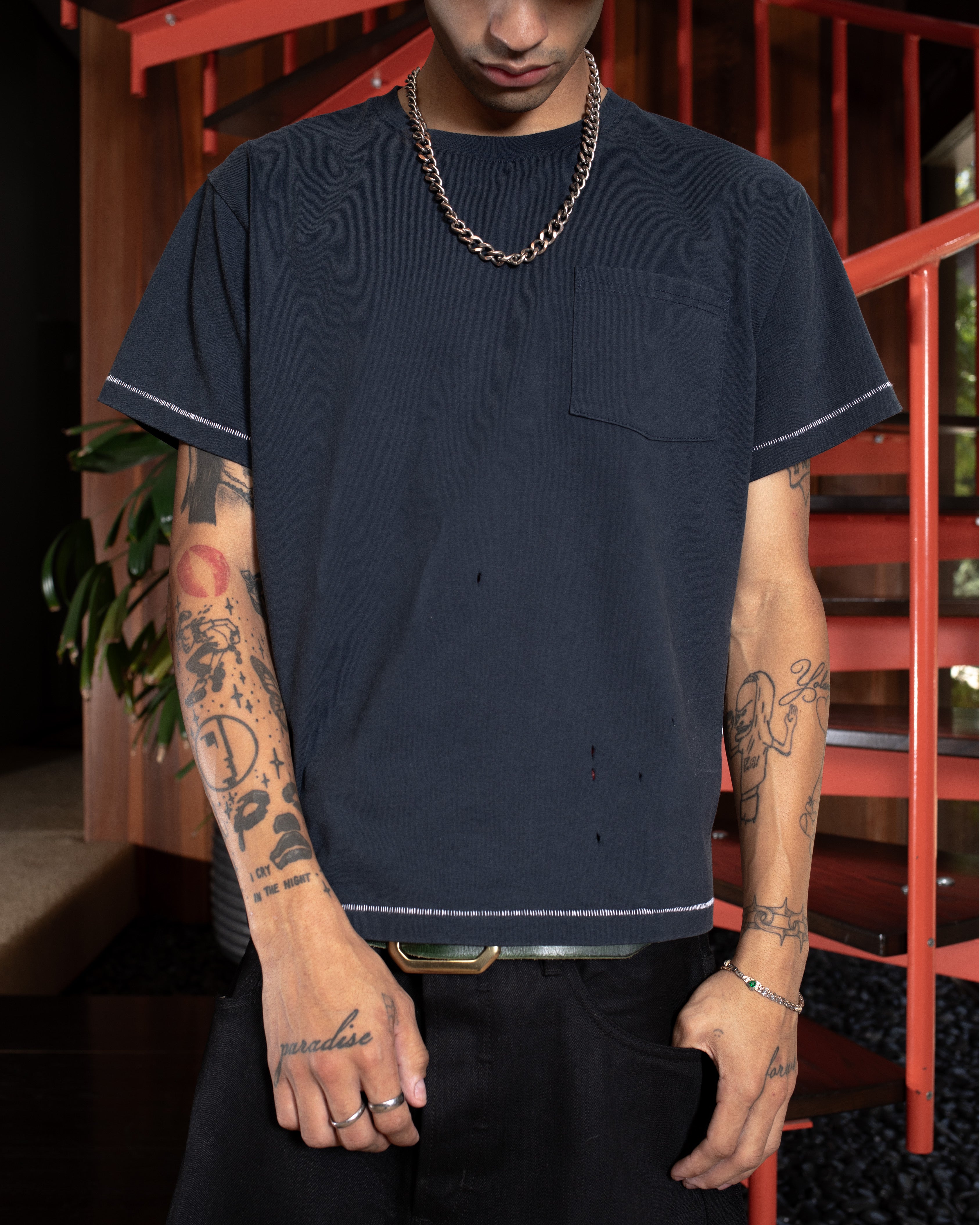 VINTAGE POCKET TEE (BLK) Image 2