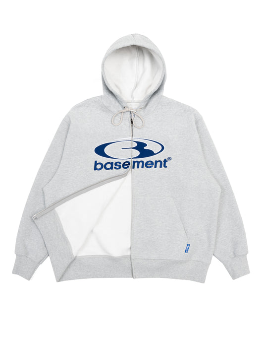 DOUBLE-ZIP HOODIE (GREY)